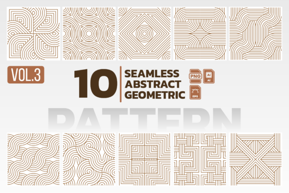 10 Seamless Geometric Line Patterns Vol3