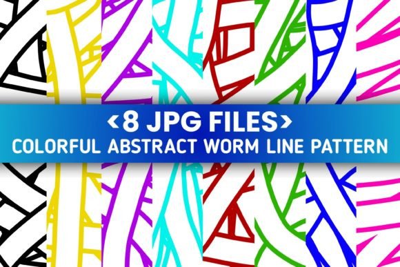 8 Set Colorful Worm Line Patterns
