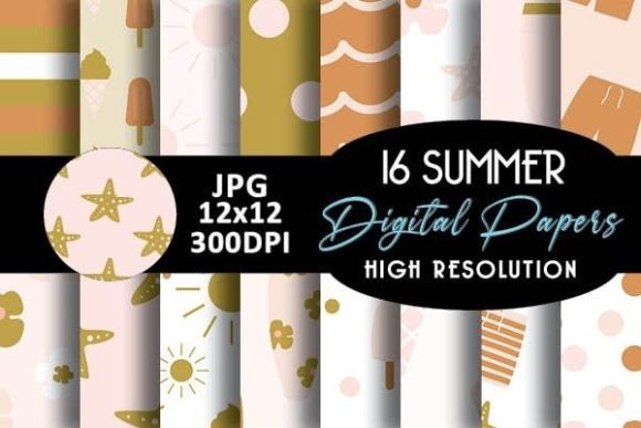 Boho Summer Digital Papers Patterns