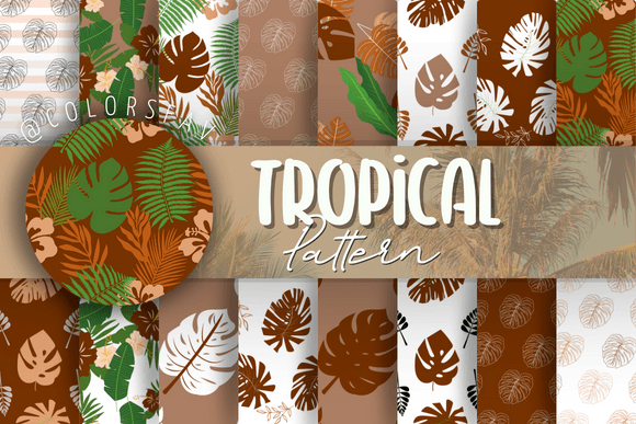 Coffee Tropical Seamless Patterns Bundle