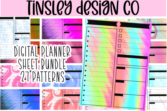 Digital Planner Sheet 27 Patterns Bundle