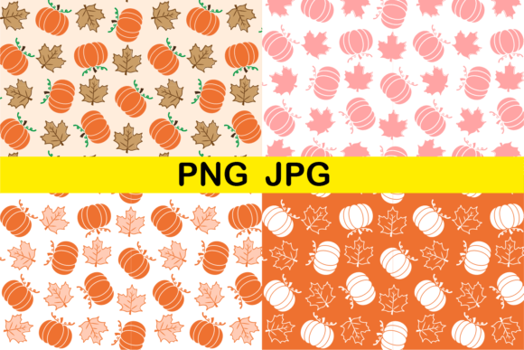 Fall Pumpkin Seamless Patterns