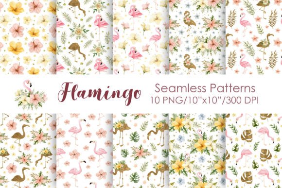 Flamingo Seamless Patterns
