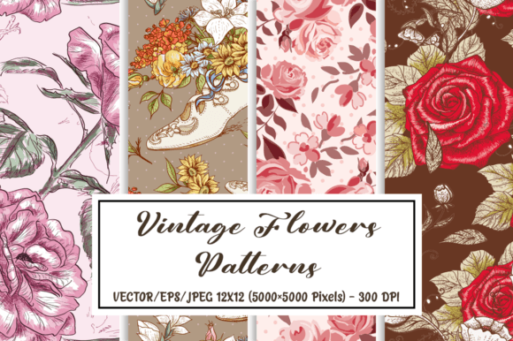 Flowers Vintage Patterns Digital Papers