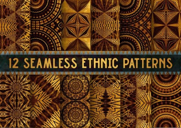 Modern Gold and Brown Abstract Patterns