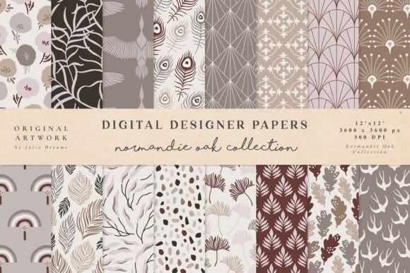 Normandie Oak Seamless Patterns