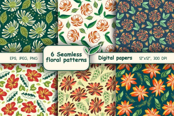 Seamless Summer Floral Patterns