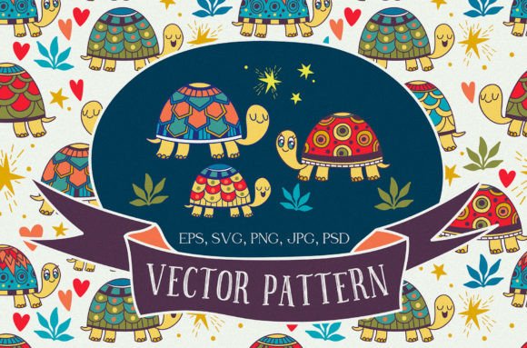 Turtles — Seamless Patterns
