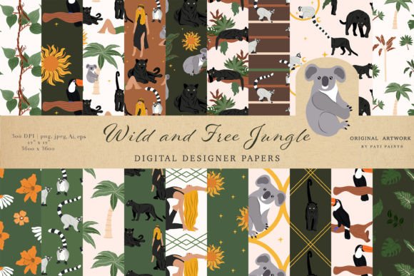 Wild and Free Jungle Seamless Patterns