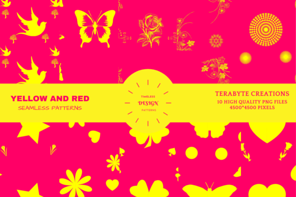 Yellow and Red Seamless Patterns